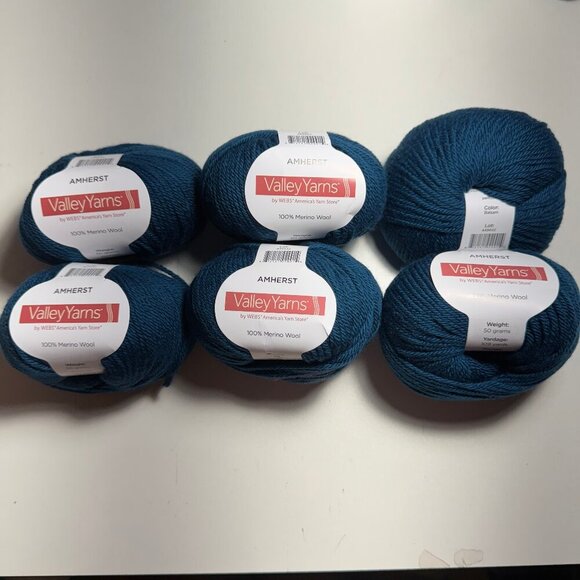 6 Skeins Valley Yarns Amherst 100% Merino Wool #901 - Picture 2 of 5